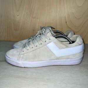 Pony Topstar Lo Core Beige / White Suede Women's 8.5 UK 6 EURO 40